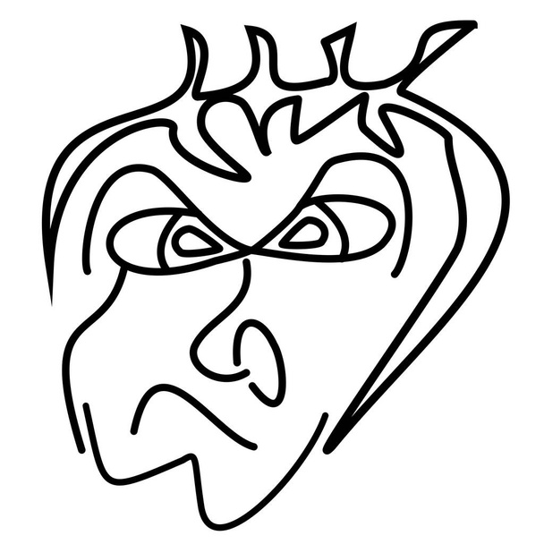 A vector of a face silhouette of an angry man - Vektor, obrázek