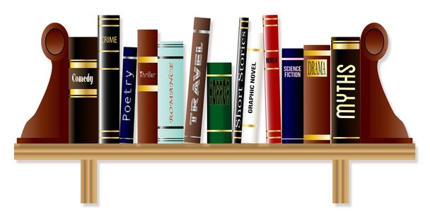 Genre Book Shelf - Vector, Image