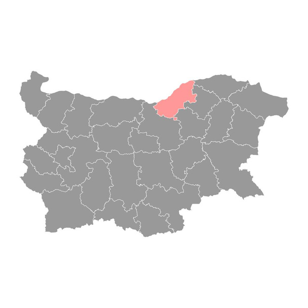 Plattegrond provincie Ruse, provincie Bulgarije. Vectorillustratie. - Vector, afbeelding