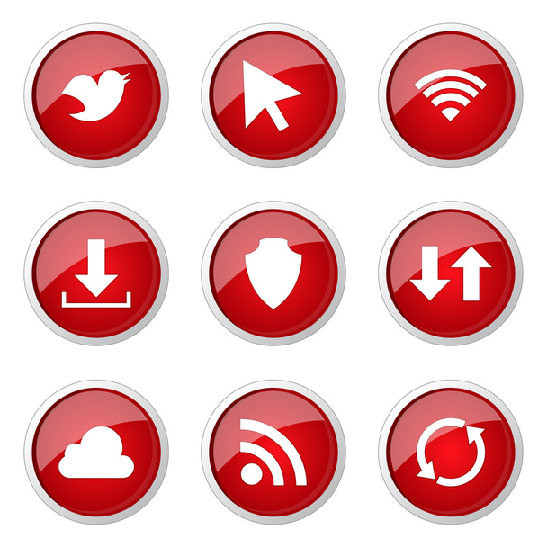 Web Internet Social Button Icon - Vector, imagen