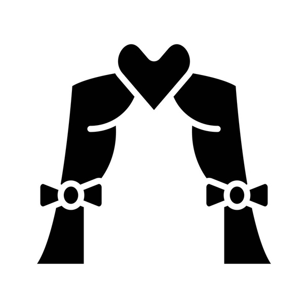 Wedding Arch Vector Glyph Icon für den persönlichen und kommerziellen Gebrauch - Vektor, Bild