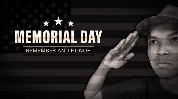 Memorial day. Remember and honor. People illustration - Foto, immagini