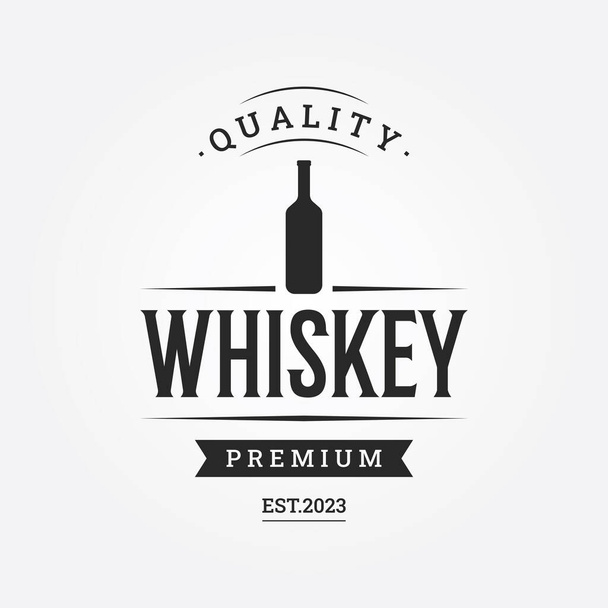 Vintage premium whiskey logo label with hand lettering. for drinks , rum, pub, company. - Vektor, kép