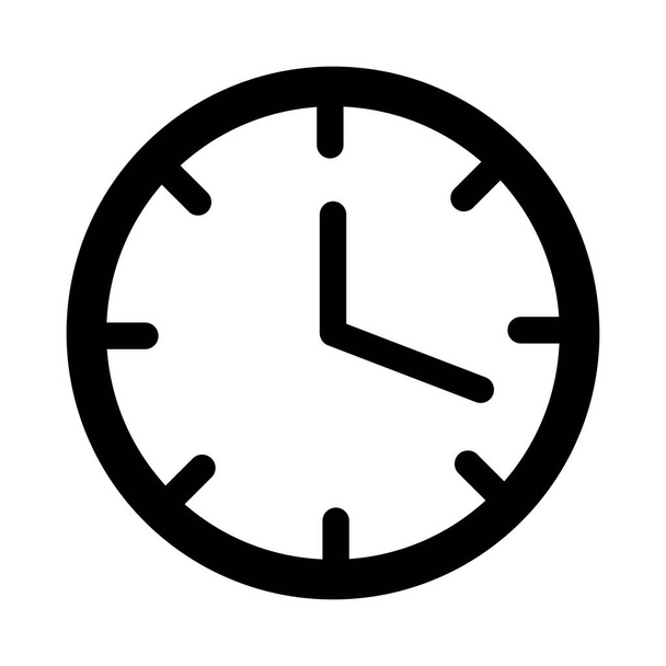 Round Clock Vector Glyph Icon For Personal And Commercial Use - Vector, Image