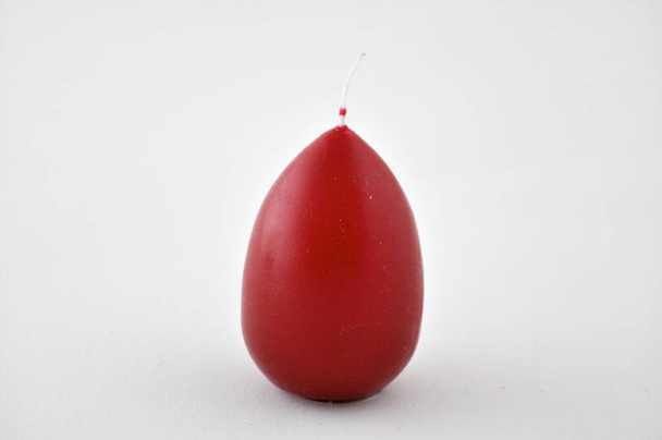 red and white easter egg on a light background - Photo, image