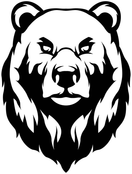 Head of bear. Abstract character illustration. Graphic logo design template for emblem. Image of portrait. - Διάνυσμα, εικόνα