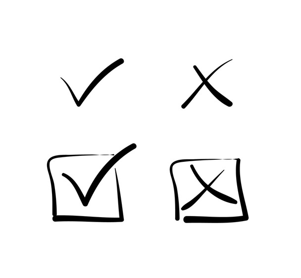 Yes no tick cross box signs - Vector, Image