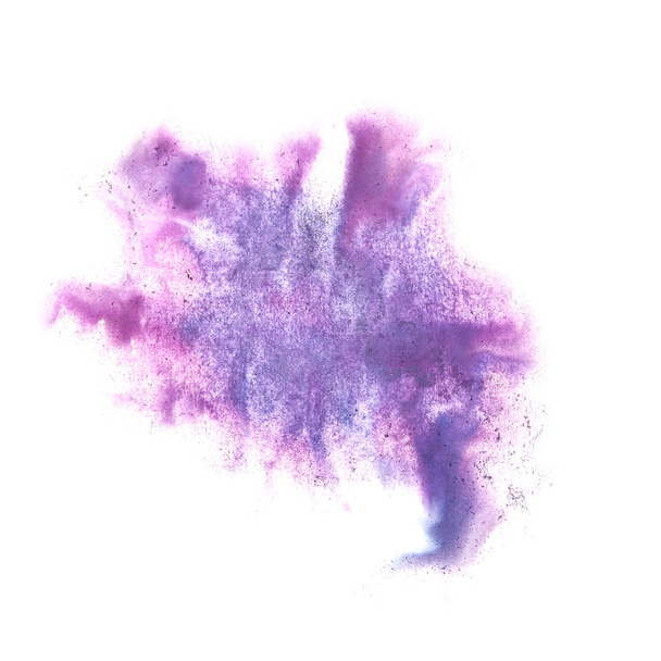 ink lilac blot splatter background isolated on white hand painte - Фото, изображение