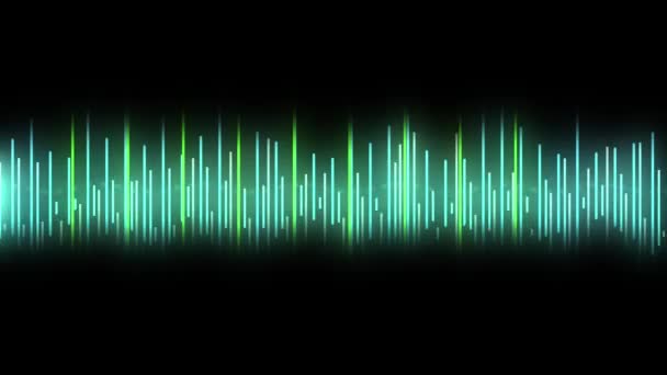 Аудио уровни пульсирующие на черном фоне анимации концепция абстрактной - Кадры, видео