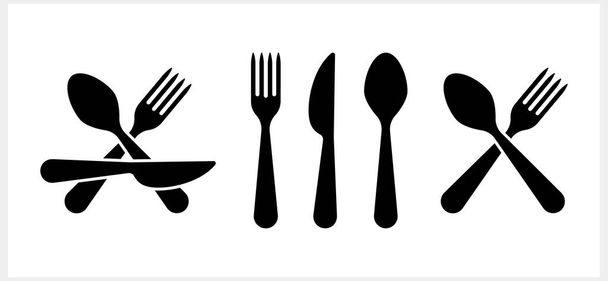Cuchara tencil cuchillo icono aislado Clipart de alimentos Vector stock illustration EPS 10 - Vector, imagen