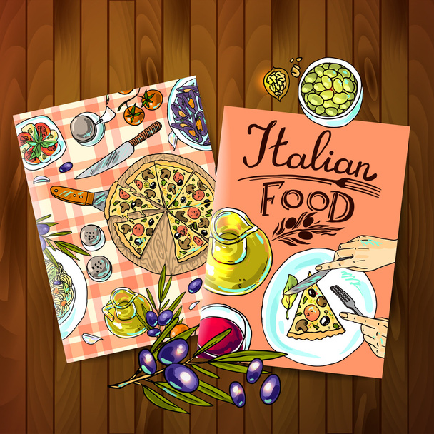 italian food - Vector, imagen