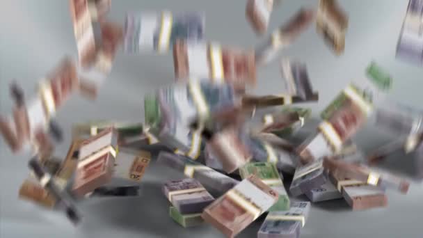 Bielorussia Denaro - Rublo Stacked Money Falling - Valuta bielorussa - Render 3D - Filmati, video