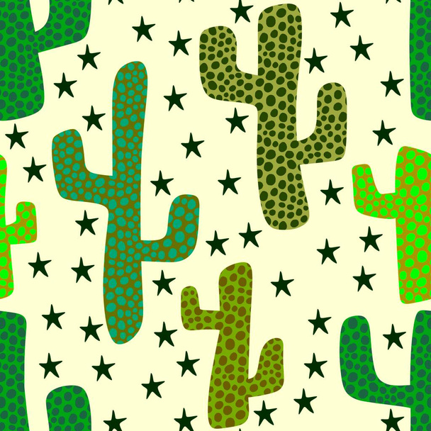 Abstract floral seamless cactus pattern for wrapping paper and fabrics and linens and kids clothes print and festive summer textiles . High quality illustration - Foto, immagini