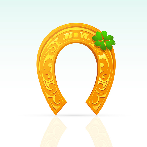 Lucky horseshoe as symbol for St Patricks Day - Vektor, kép