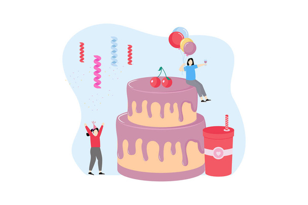 Birthday Party Flat Design - Vektor, Bild