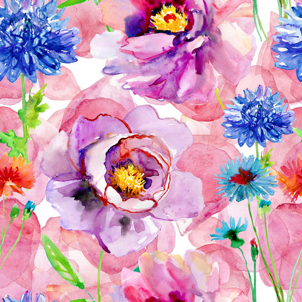 άνευ ραφής floral φόντο με λουλούδια. - Φωτογραφία, εικόνα