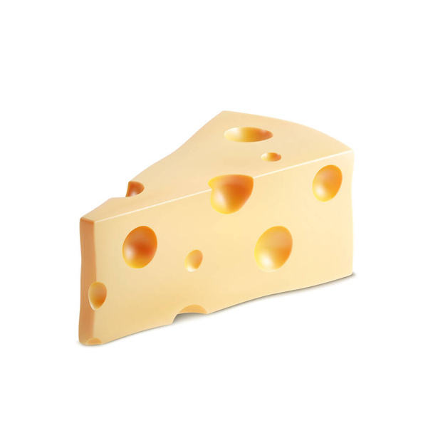 白い背景に隔離されたチーズのピース。EPS10ベクトル - ベクター画像