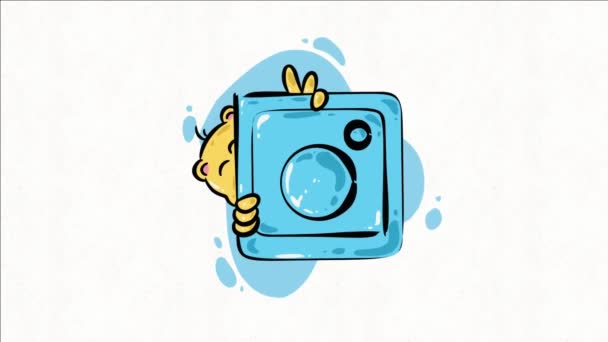 Instagram icono de animación de dibujos animados. Perfecto para elementos de video comerciales, iconos de cámara, imágenes, videos de dibujos animados, imágenes temáticas de Instagram, presentaciones y más - Imágenes, Vídeo