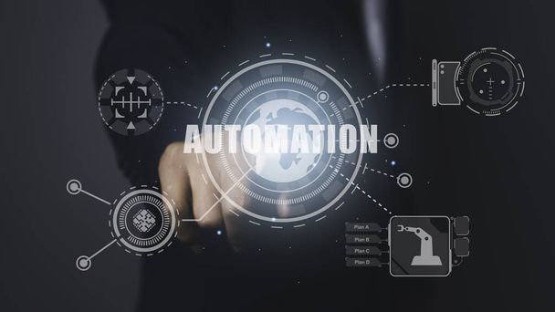 Automation software process system business as an innovation improving productivity, Optimization software process system business. Technology, Internet and network concept. - Foto, Bild