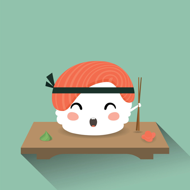 かわいい漫画の寿司 - ベクター画像