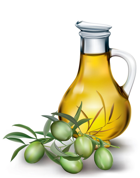 bottle of olive oil - Vetor, Imagem