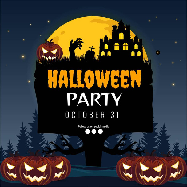 Happy Halloween banner design template. - Вектор, зображення