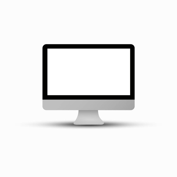 Vektori PC Tietokone kuvake eristetty valkoisella taustalla - Vektori, kuva