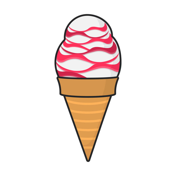 Ice cream in cone vector icon.Color vector logo isolated on white background ice cream in cone. - Wektor, obraz