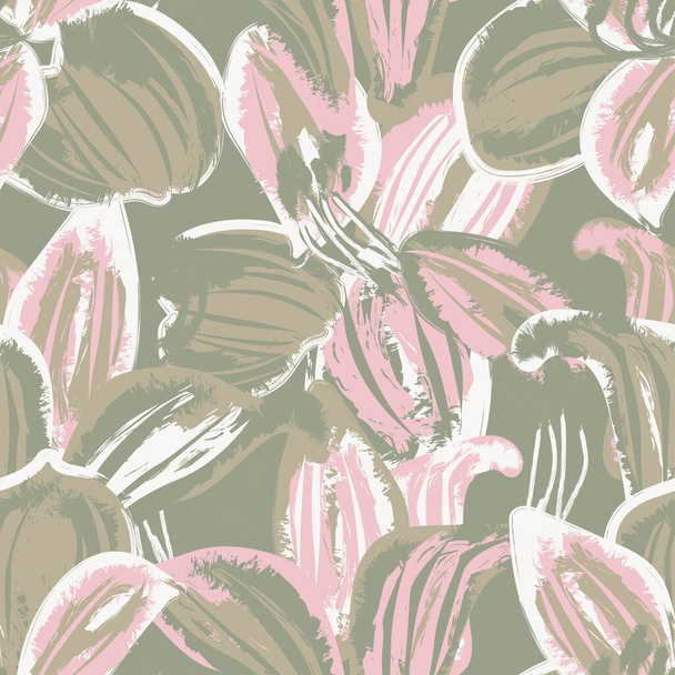 Neutral Colour Abstract Floral seamless pattern design for fashion textiles, graphics, backgrounds and crafts - Vector, Image