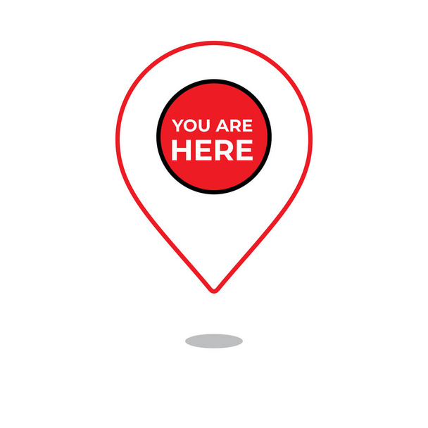 A vertical location sign with editable text: you are here - Vektor, kép