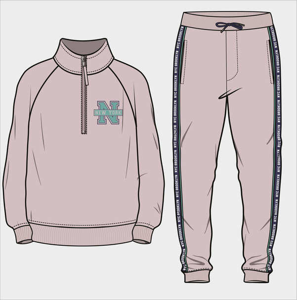JOGGER AND SWEAT SHIRT SET FOR MEN AND TEEN BOYS IN EDITABLE VECTOR FILE - Вектор, зображення