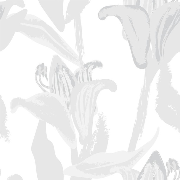 Monochrome Abstract Floral seamless pattern design for fashion textiles, graphics, backgrounds and crafts - Vector, Image
