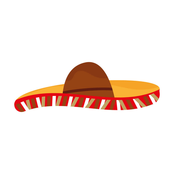 Chapeau mexicain traditionnel isolé icône Sombrero Illustration vectorielle - Vecteur, image