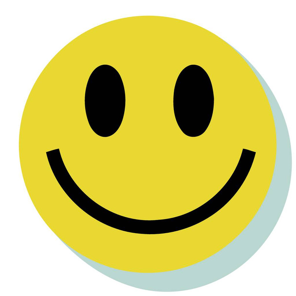 黄色の顔のアイコン笑顔幸せなミニマリスティックベクトルイラスト - ベクター画像