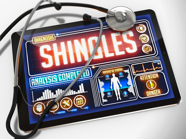 Shingles Diagnosis on the Display of Medical Tablet. - Photo, Image