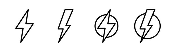 Şimşek simgesi vektör illüstrasyonu. Elektrik işareti ve sembol. Güç simgesi. enerji işareti - Vektör, Görsel