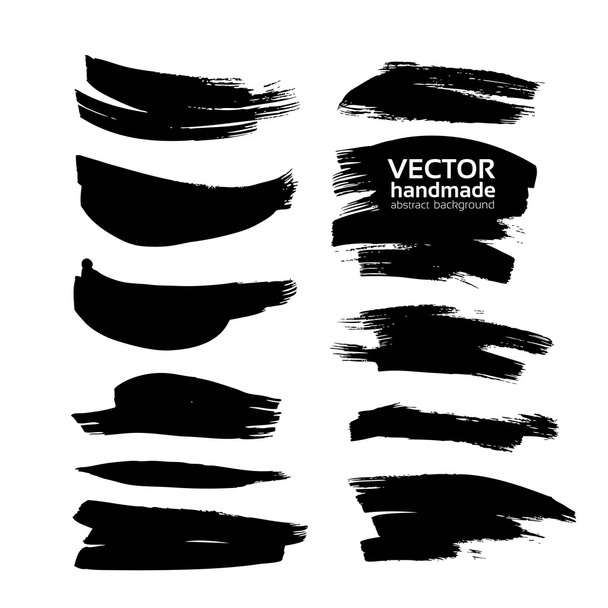 Vector drawing a clear black smears thick black ink on white pap - Vector, Image