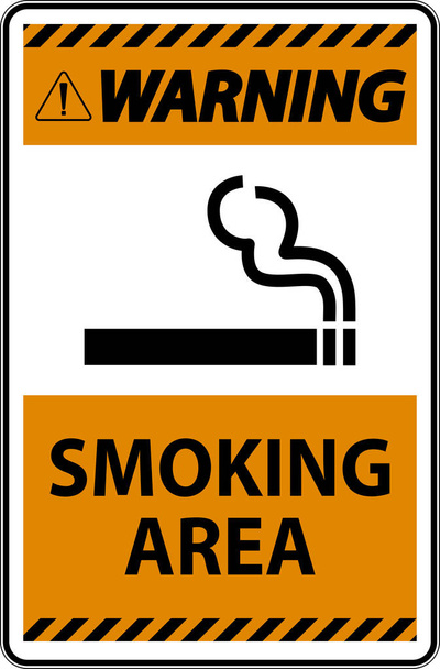 Znak pokazujący dozwolone miejsca dla palących na białym tle - Wektor, obraz