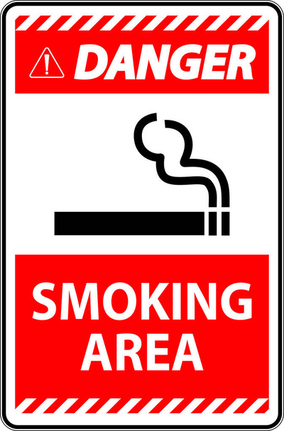 Señal que muestra áreas de fumadores permitidas sobre fondo blanco - Vector, Imagen