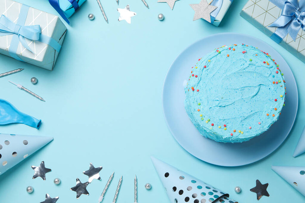 Concept of Happy Birthday, holiday Birthday cake - Foto, afbeelding