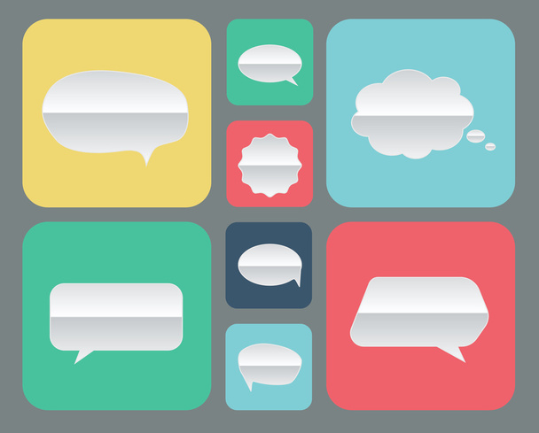 Set of papper bubble icons - Vector, Image