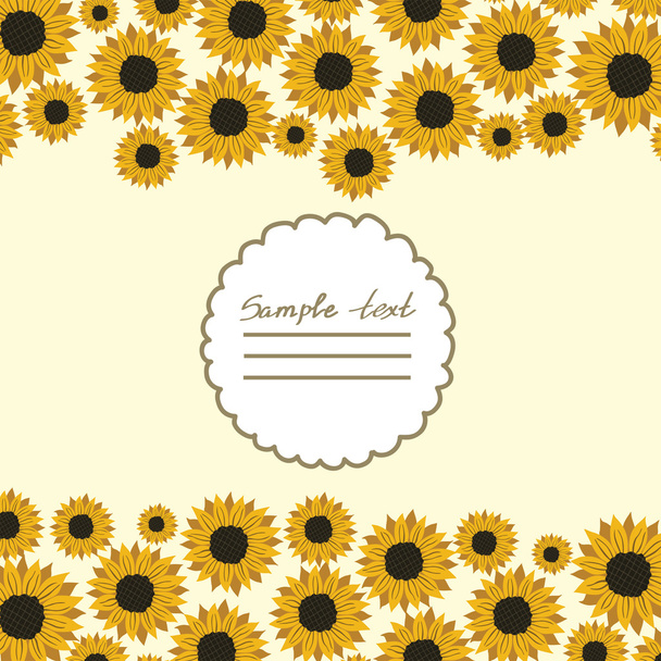Vector picture with flowers sunflower - Вектор,изображение