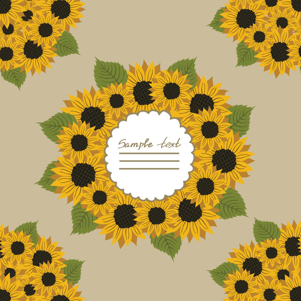 Vector picture with flowers sunflower - Vector, imagen