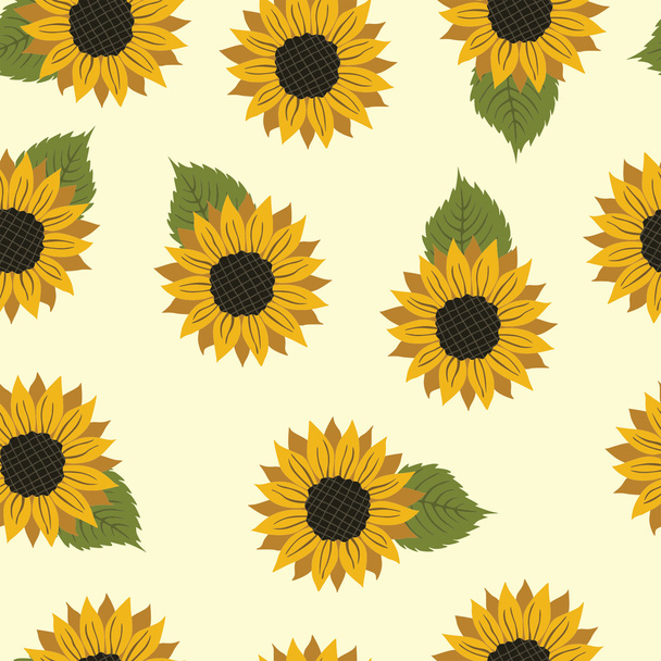 Vector pattern with flowers sunflower - ベクター画像