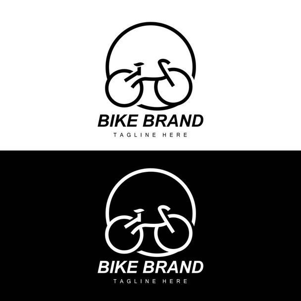 Logo rowerowe, Wektor pojazdu, Ikona sylwetki roweru, Prosta inspiracja projektowa - Wektor, obraz