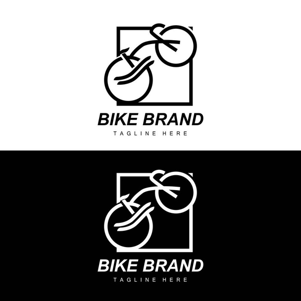 Polkupyörän logo, ajoneuvon vektori, polkupyörän siluetti kuvake, yksinkertainen muotoilu inspiraatio - Vektori, kuva