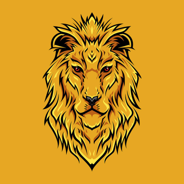 Lion Head Logo Illustration Vector - Vetor, Imagem