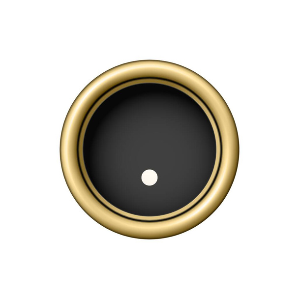 Dot symbol. Vintage golden typewriter button isolated on white background. Graphic design element for scrapbooking, sticker, web site, symbol, icon. Vector illustration. - Vetor, Imagem