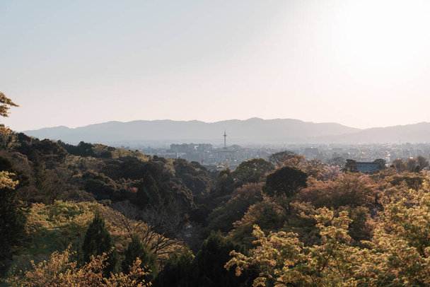 Mountain and cityscape view of Kyoto city in Japan - Foto, immagini