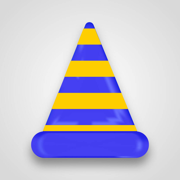 traffic sign cone 3D icon cartoon style - Вектор, зображення